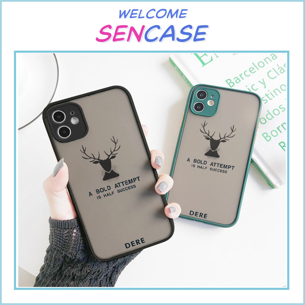 Ốp lưng iphone hình hươu nhám viền cong 5/5s/6/6plus/6s/6splus/7/7plus/8/8plus/x/xr/xsmax/xs/11/12/12pro/12promax
