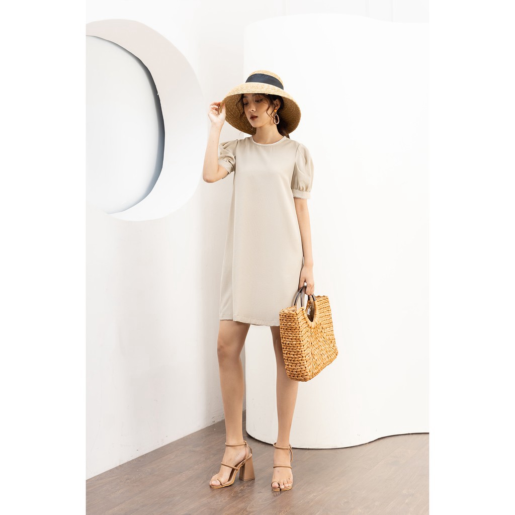 Đầm suông ngắn tay viền cổ ren 20Again DXA0605 | BigBuy360 - bigbuy360.vn