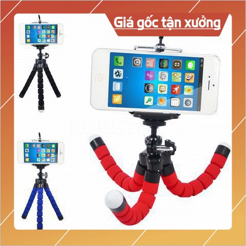 Tripod Bạch Tuộc 3 Chân Để Điện Thoại Để Bàn, Cầm Tay, Tặng Kèm Kẹp Điện Thoại