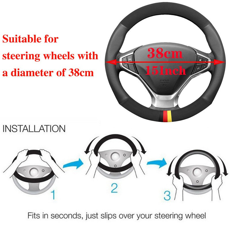 Vỏ Bọc Vô Lăng Bằng Da Thoáng Khí Cho toyota vios yaris innova avanza fortuner chr estima harrier wish alphard camry corolla altis hilux 2018 2019 2020 2021