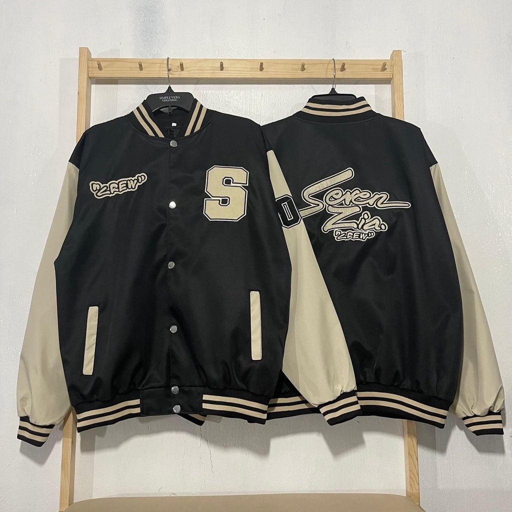 BOMBER. ÁO KHOÁC BOMBER DÙ THÊU CREW 07 UNISEX FORM RỘNG DÀNH CHO NAM VÀ NỮ