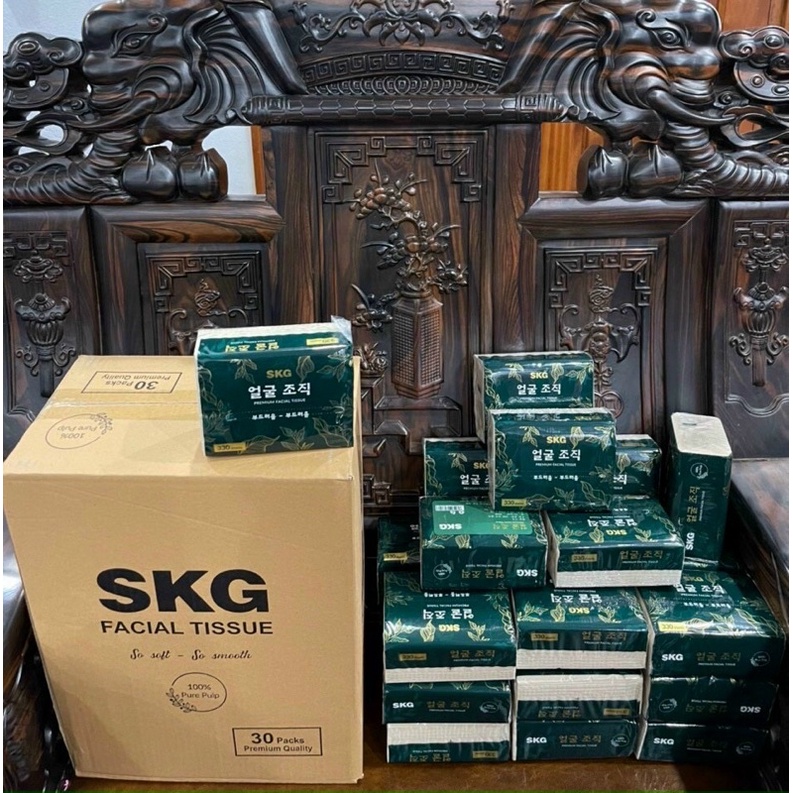 Giấy ăn rút gấu trúc SKG cao cấp (thùng 30 gói 1 gói 330 tờ) chất đẹp