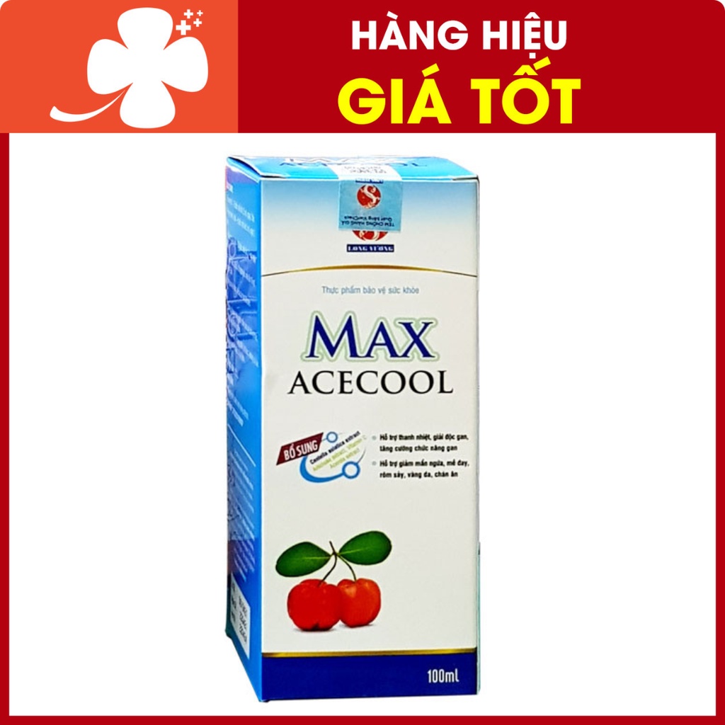 Max Acecool – Hỗ trợ giảm triệu chứng mề đay, mẩn ngứa, hỗ trợ thanh nhiệt, giải độc gan (hộp 1 lọ 100ml)