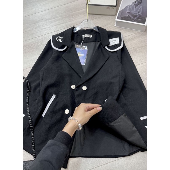 ÁO VEST ĐEN THIẾT KẾ VIỀN TRẮNG | BigBuy360 - bigbuy360.vn