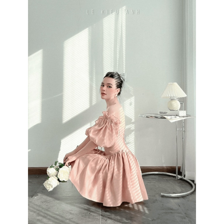 ĐẦM LỤA XƯỚC TRỄ VAI FORM CỰC ĐẸP UP thoi trang shop valentina