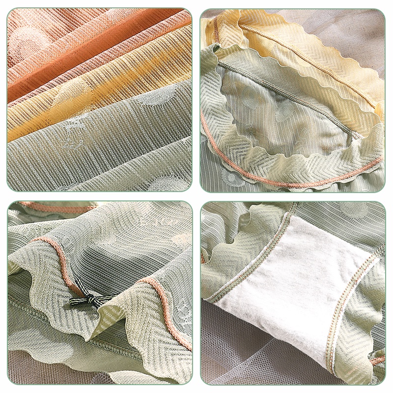 Quần lót AOWEINISI cotton kháng khuẩn phối ren quyến rũ dành cho nữ