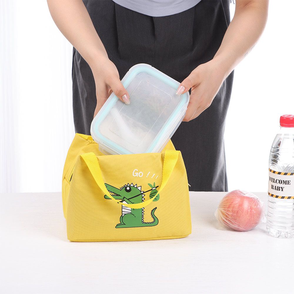 Túi Đựng Hộp Cơm Trưa Giữ Nhiệt Bằng Vải Oxford In Họa Tiết Hoạt Hình Dễ Thương