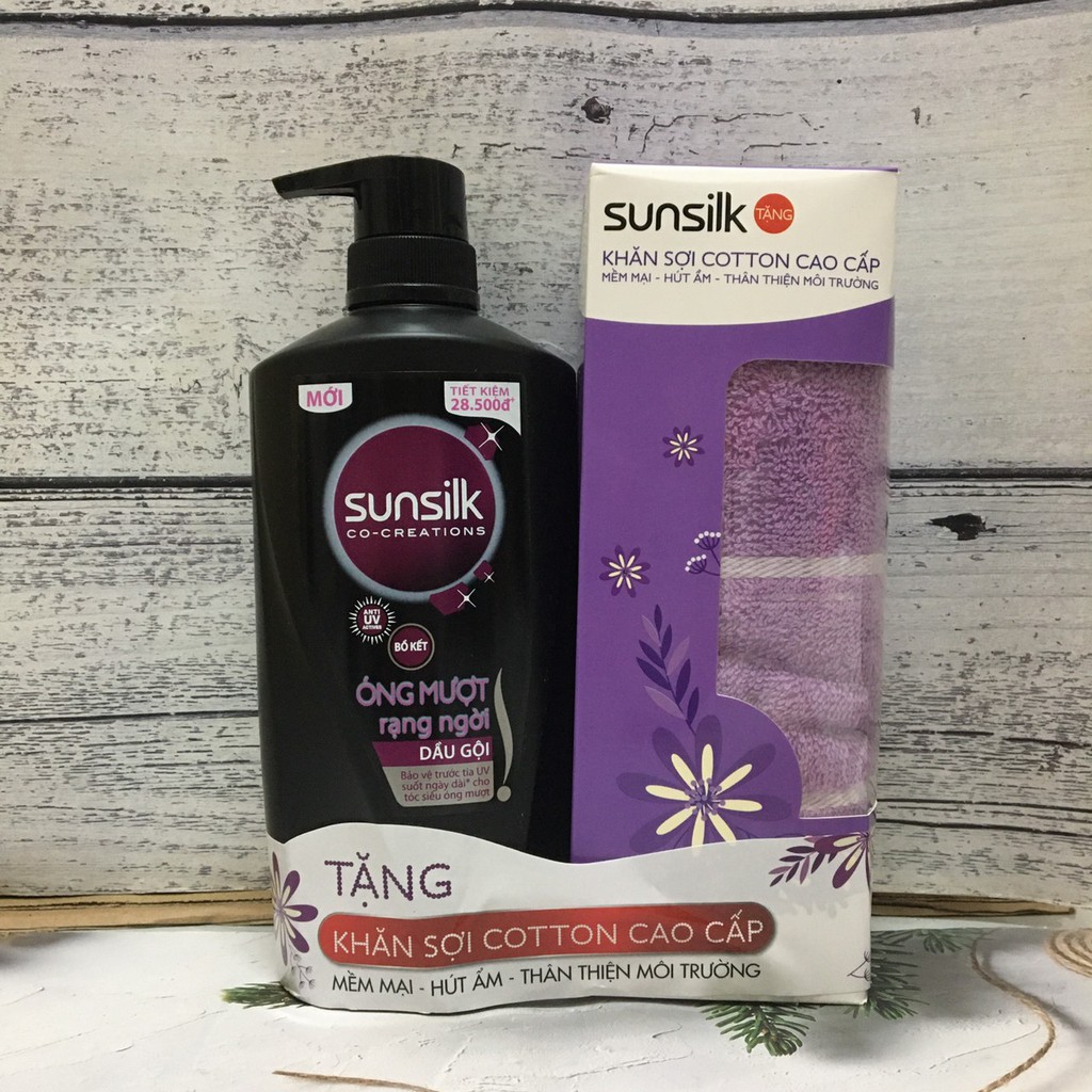 Dầu gội đầu Sunsilk bồ kết 650gr  MUA 1 TẶNG 1TẶNG DẦU XẢ 140GR ÓNG MƯỢT RẠNG NGỜI Việt Nam/ Tanwgk khăn sợi cao cấp