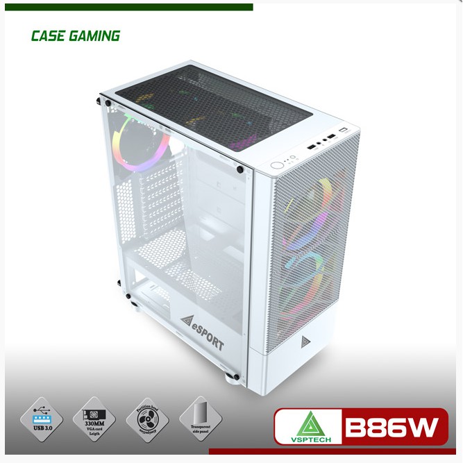 Vỏ Case Gaming VSP B86 Pink (Màu Hồng) - Hàng Chính Hãng