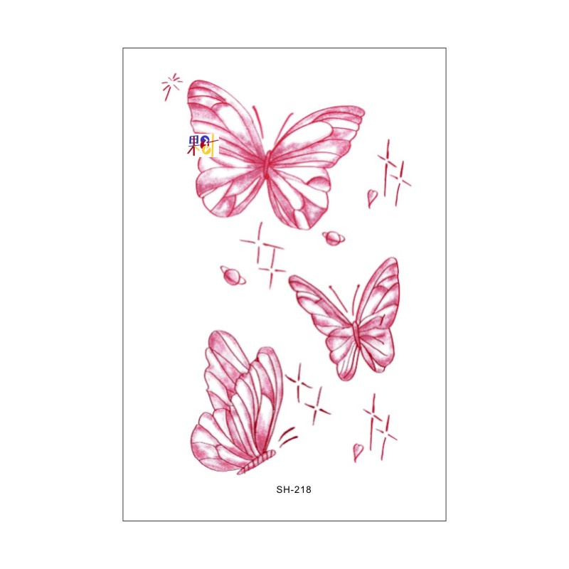 Hình Xăm Dán Trang Trí Cơ Thể Kiểu Bươm Bướm Dễ Thương Xinh Xắn Dành Cho Nữ