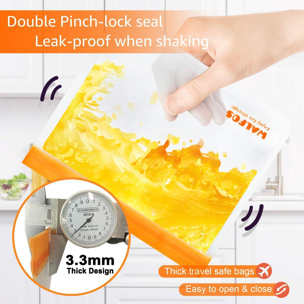 Túi lưu trữ tái sử dụng của Walfos chống rò rỉ và có thể phân hủy sinh học