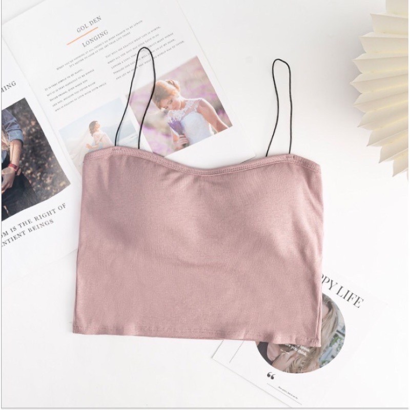 Áo 2 dây mảnh cotton dáng lửng, bra ống quây ngực, thời trang | BigBuy360 - bigbuy360.vn