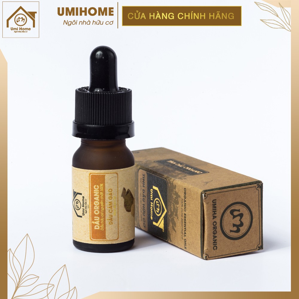 Combo Đắp Mặt Nạ Cấp ẩm, Dưỡng Trắng UMIHOME gồm Dầu Cám Gạo 10ml và Bột Diếp Cá 125g hữu cơ