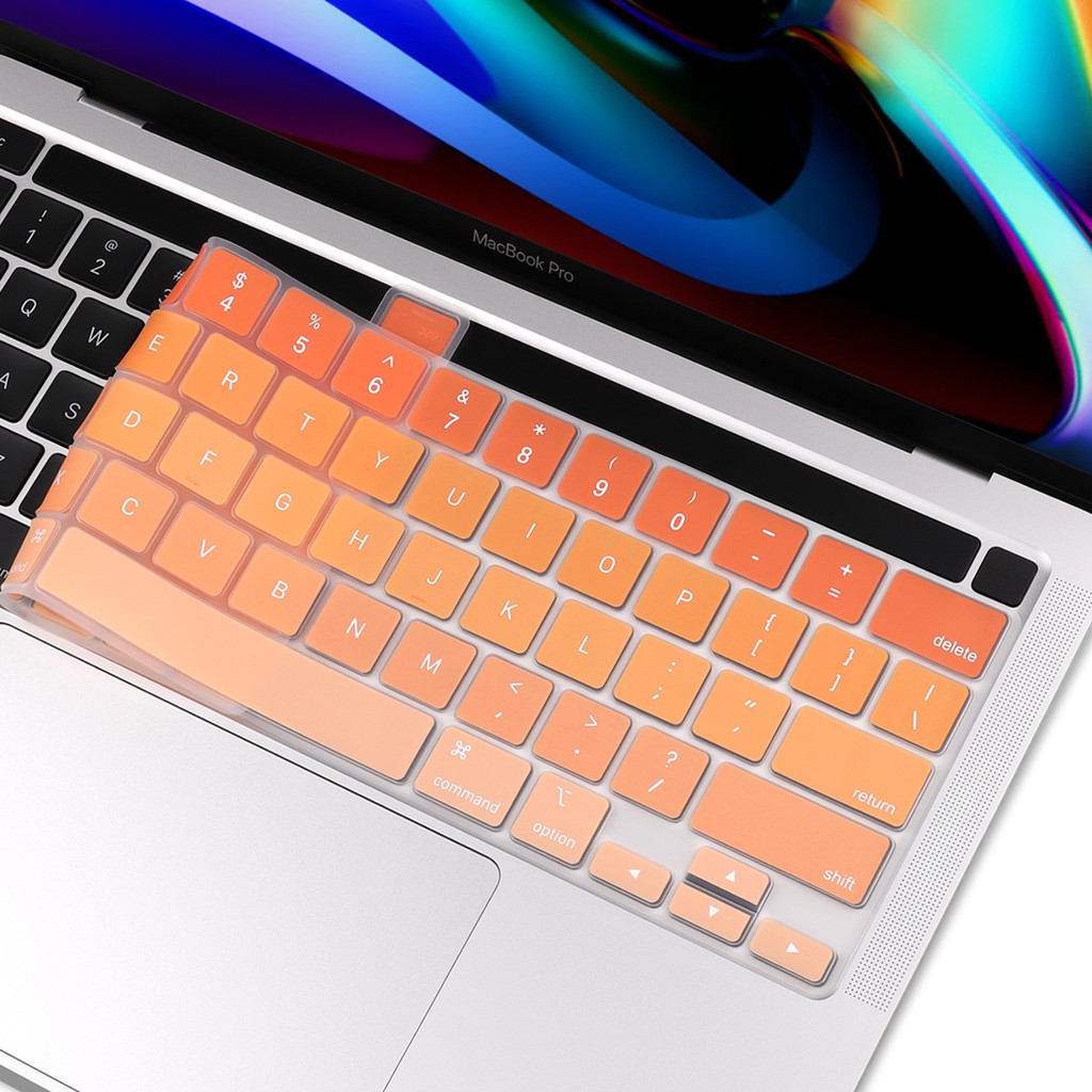 Tấm Phủ Bàn Phím Màu Gradient Cho Macbook New Air 13 2020 A2338 M1 A2337 A2179 Pro 13 15 2018 2017 2019