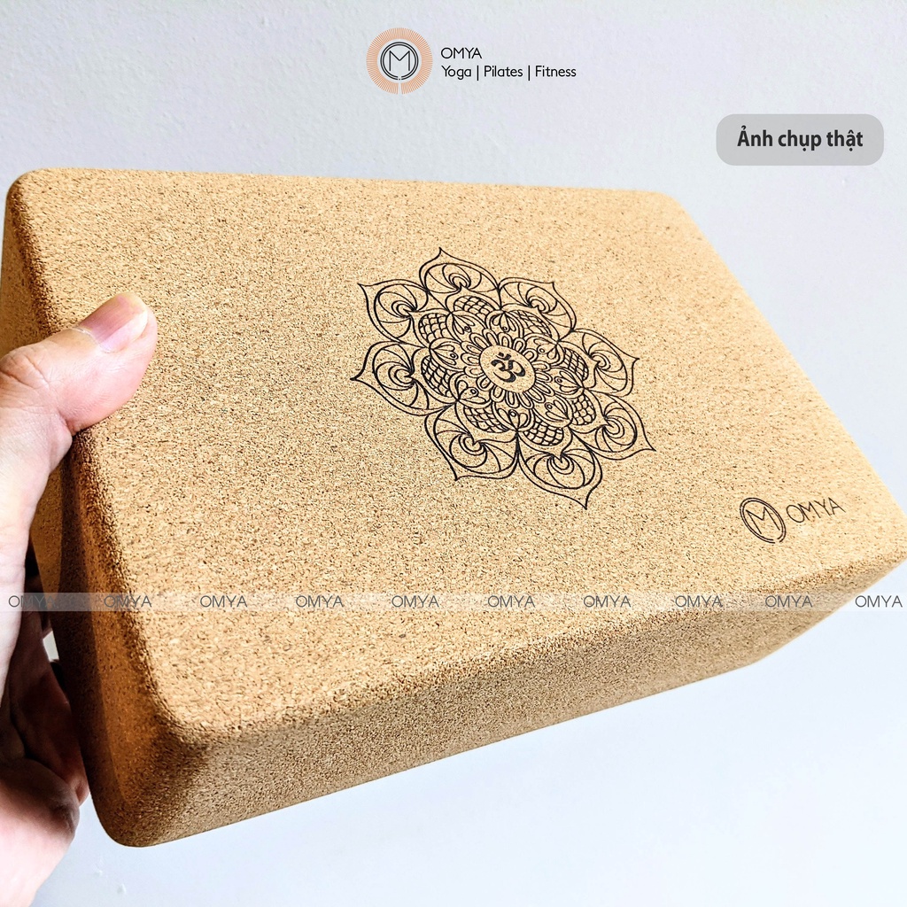 Gạch Tập Yoga Gỗ Bần Tự Nhiên Cork In Hoa Mandala, block gỗ sồi