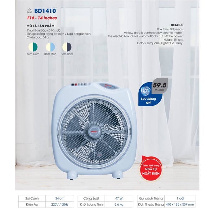 QUẠT BÀN ĐẢO 4 TẤC SENKO BD1410