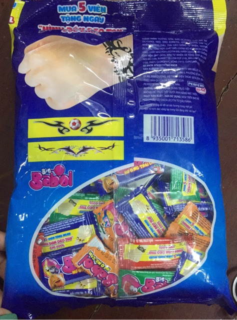 Kẹo Big Babol Hương Trái Cây Túi 170g (50 Viên)