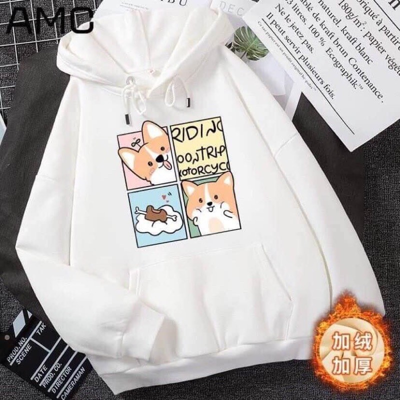 áo HOODIE nỉ bông in hình cún ô vuông | WebRaoVat - webraovat.net.vn