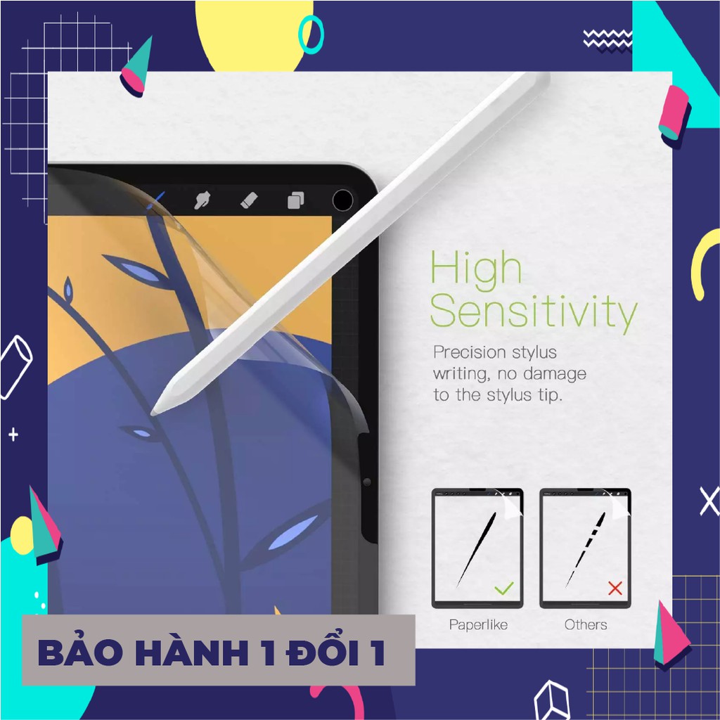 Dán màn hình Ipad Paper-like chống vân, ánh xanh cảm giác vẽ trên giấy paperlike -air 9.7 10.2 10.5 11 12