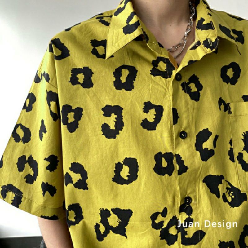 Áo Sơ Mi Tay Ngắn Unisex Cổ Bẻ Phong Cách Hàn Quốc Freesize