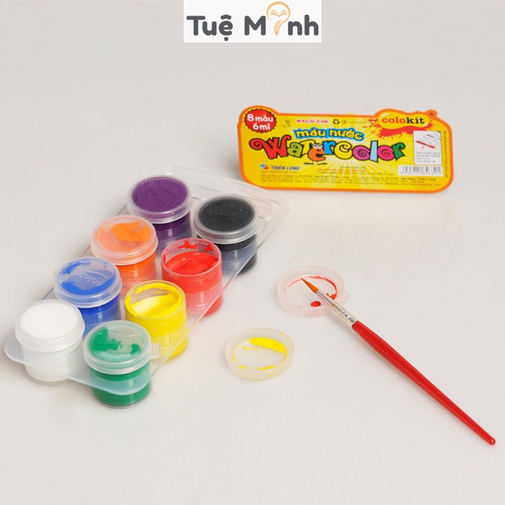 Màu nước bộ 8 màu kèm cọ tô Thiên long Colokit WACO-C06