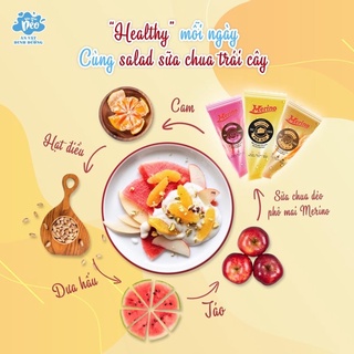 1 thùng Sữa chua dẻo Merino 3 vị phô mai, phúc bồn tử, đường đen