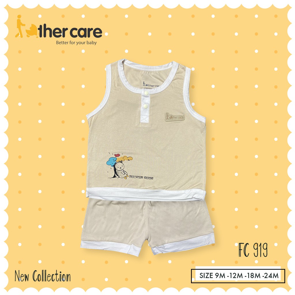 [Mã FARSBR242 giảm 15% đơn 99K] Bộ Quần áo FatherCare Ba lỗ Nẹp trụ - Gấu & Cây FC919