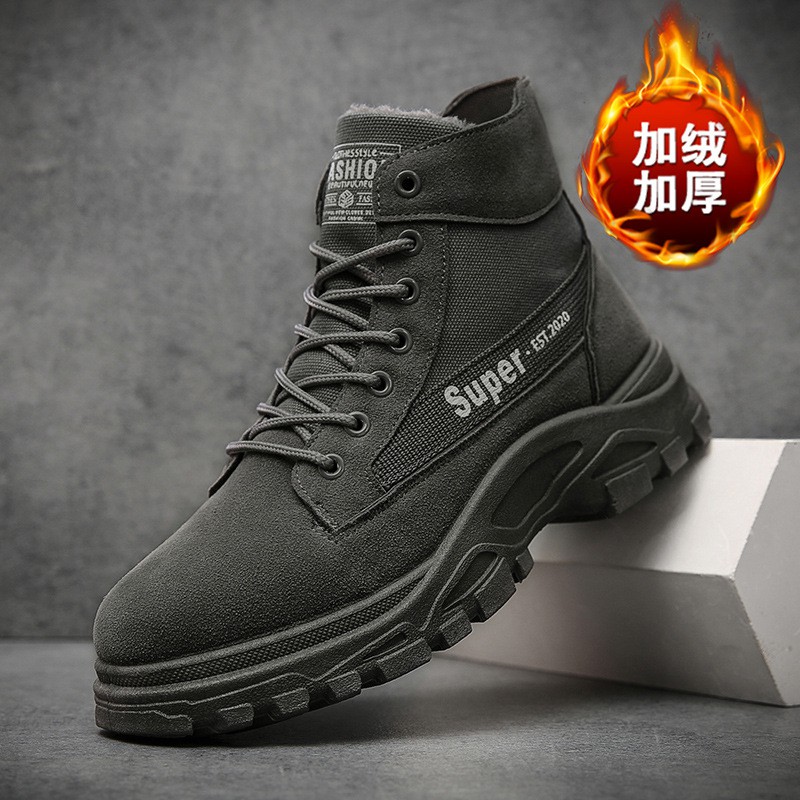 Giày Bốt Martin Cổ Cao Lót Cotton Giữ Ấm Mùa Đông Hàng Mới Dành Cho Nam Giới 2021 | BigBuy360 - bigbuy360.vn