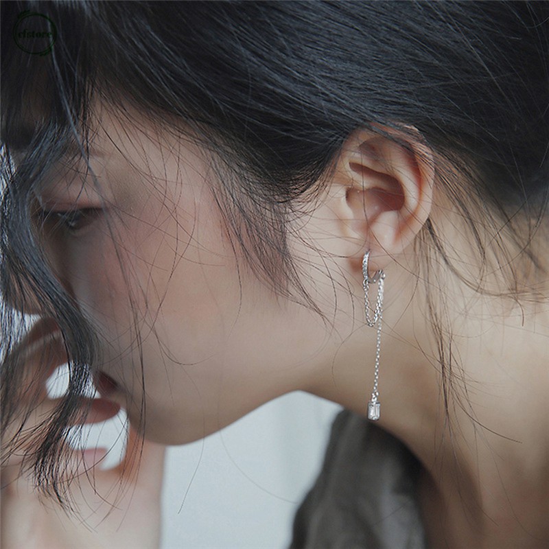 1 Khuyên Tai Nữ Dáng Dài Đính Đá Thời Trang