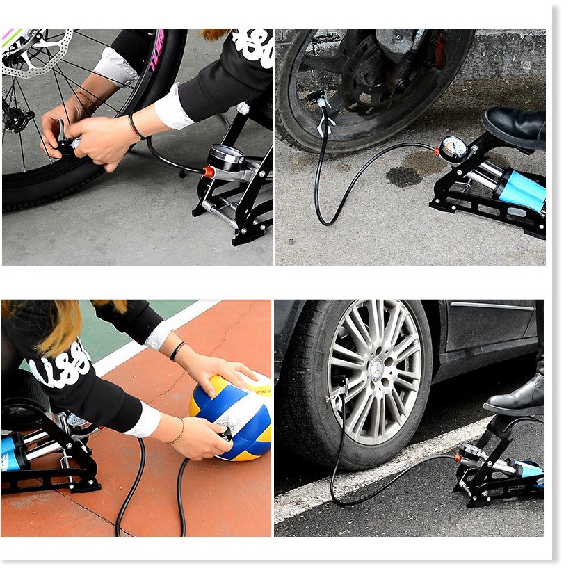 Bơm lốp xe SALE ️ Máy bơm lớp xe bằng chân loại mới, có thể bơm bánh xe hơi, xe gắn máy, xe đạp 6094