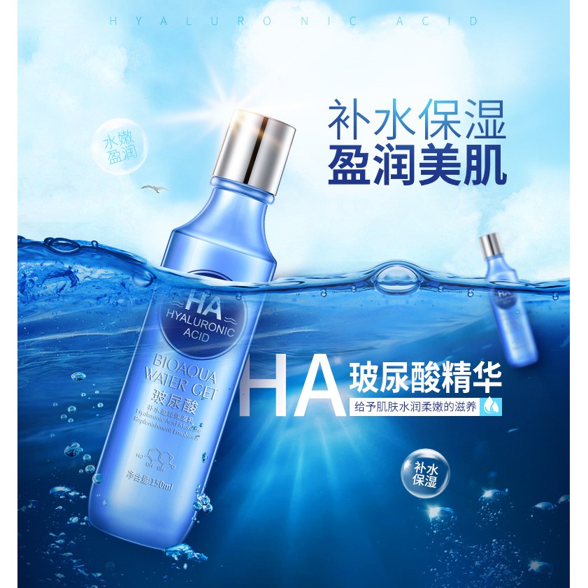 Nước Hoa Hồng Cấp nước Dưỡng da Bioaqua HA Hyaluronic Acid Toner 150ml