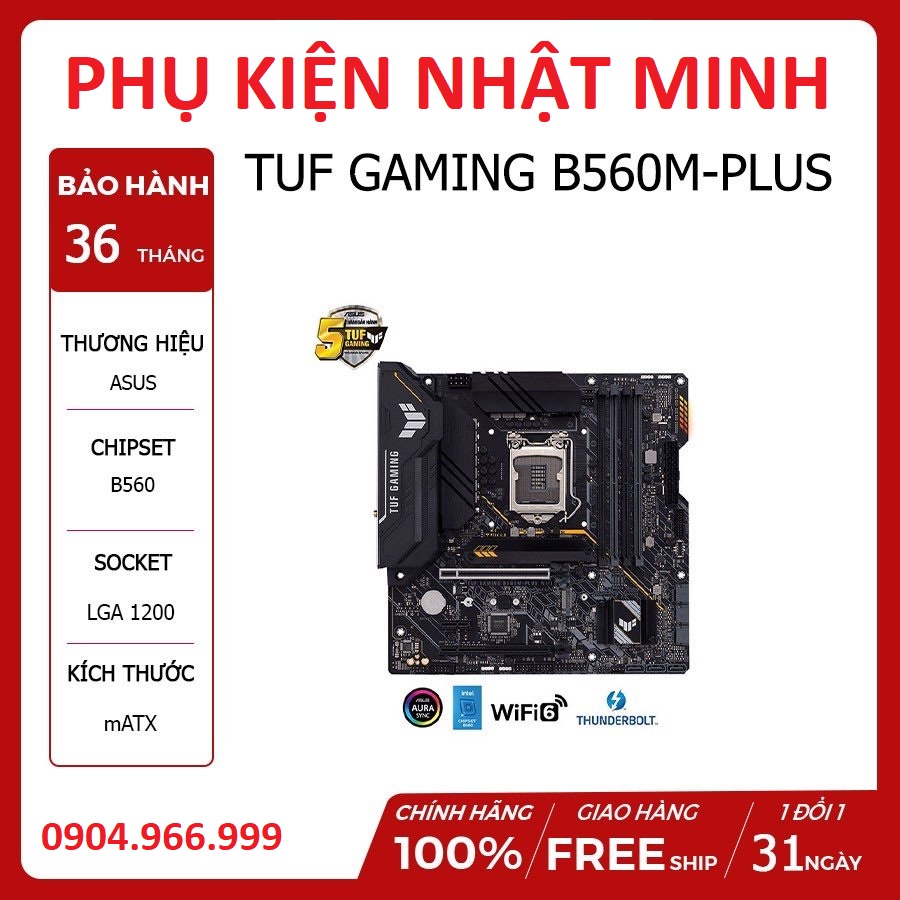 Mainboard ASUS TUF GAMING B560M-PLUS socket 1200 đẳng cấp gaming