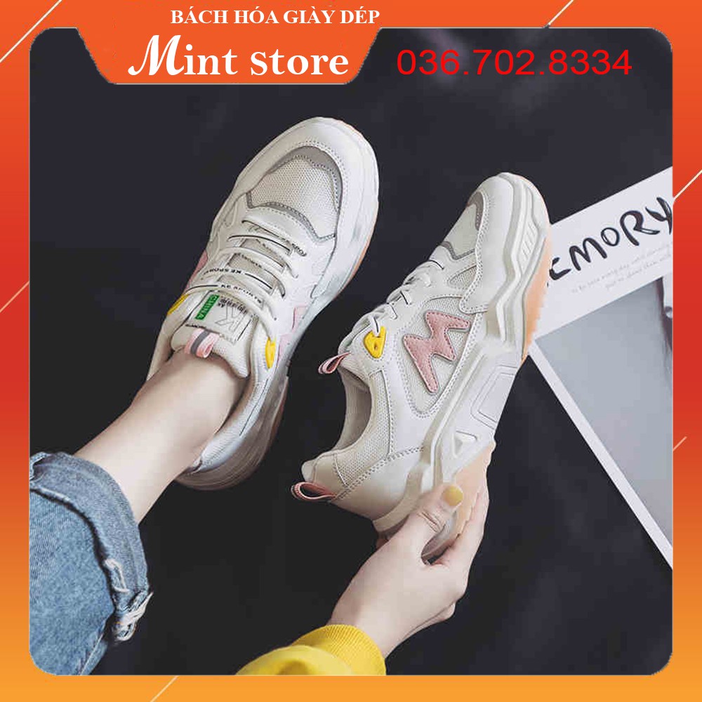 Giày Thể Thao Nữ 💖FREESHIP💖 Giày Độn Đế Nữ  5 Phân Chữ M Phản Quang Siêu Đẹp