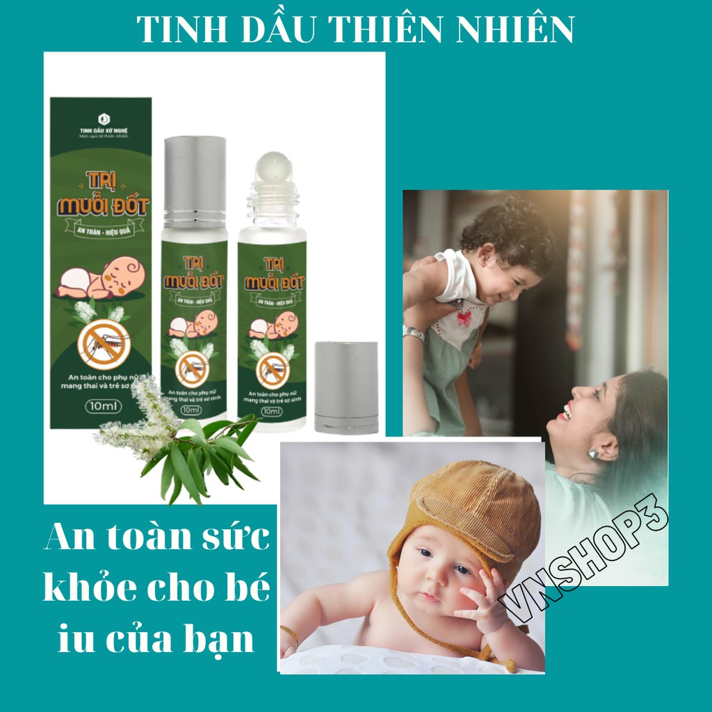 [FREESHIP]Tinh Dầu Đuổi Muỗi, Trị Muỗi, Trị Ngứa,Côn Trùng Cắn Mùi Tràm Nguyên Chất Xứ Nghệ Giữ ẩm, Massage Cho Trẻ 10ml