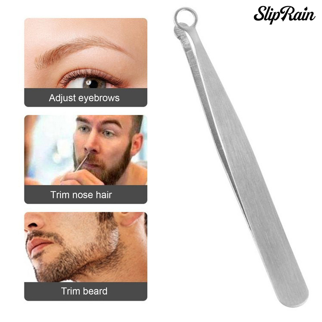 Sliprain ♥Nose Hair Tweezers 360 Degree Round Head Anti-Corrosion Solid Nose Hair Removal Tip