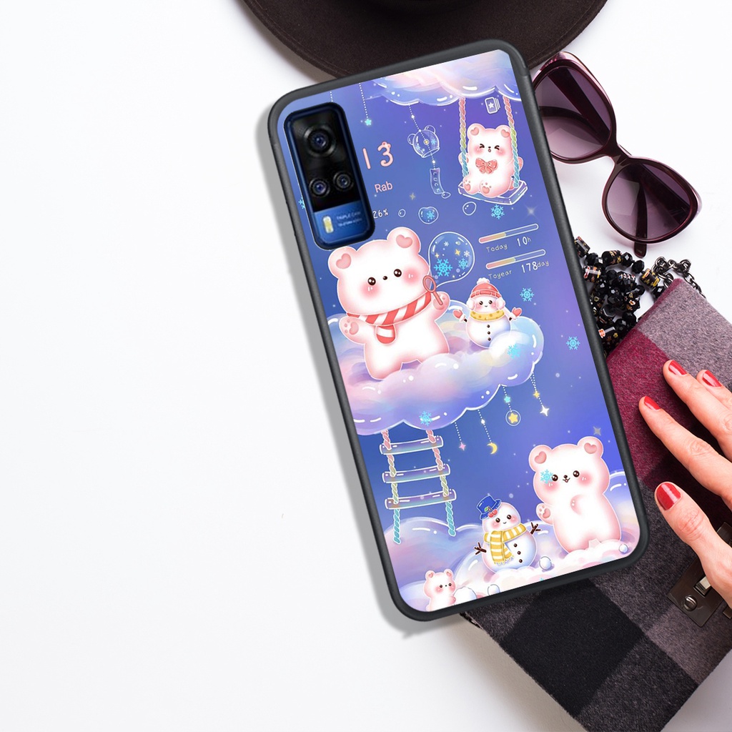 ỐP LƯNG VIVO Y12S - Y20 - Y20S - Y51 2020 - Y53S 4G - Y72 , IN HÌNH GẤU NÂU CHOCOLATE ĐÁNG YÊU.