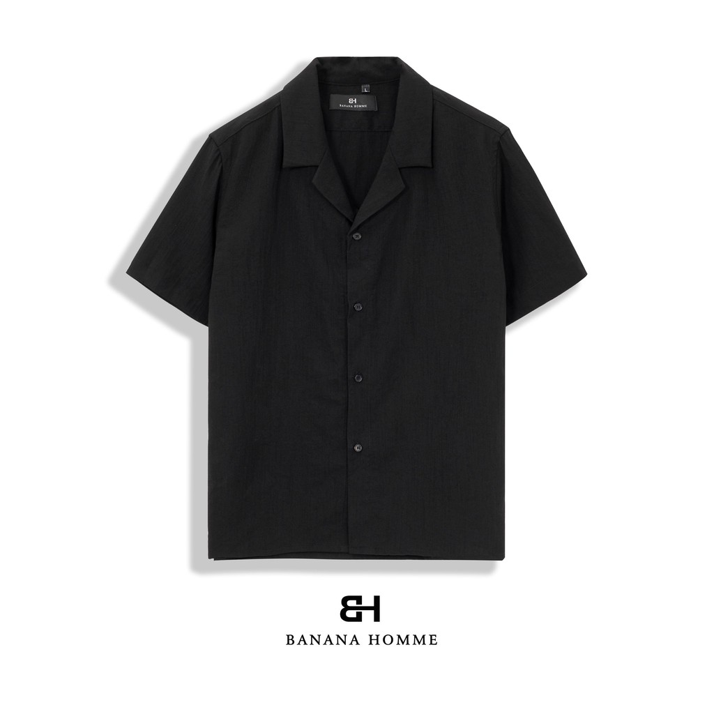 Áo Sơ Mi Nam Trơn Cộc Tay BANANA HOMME Chất vải Linen thoáng mát, không nhăn, Cao Cấp 2021