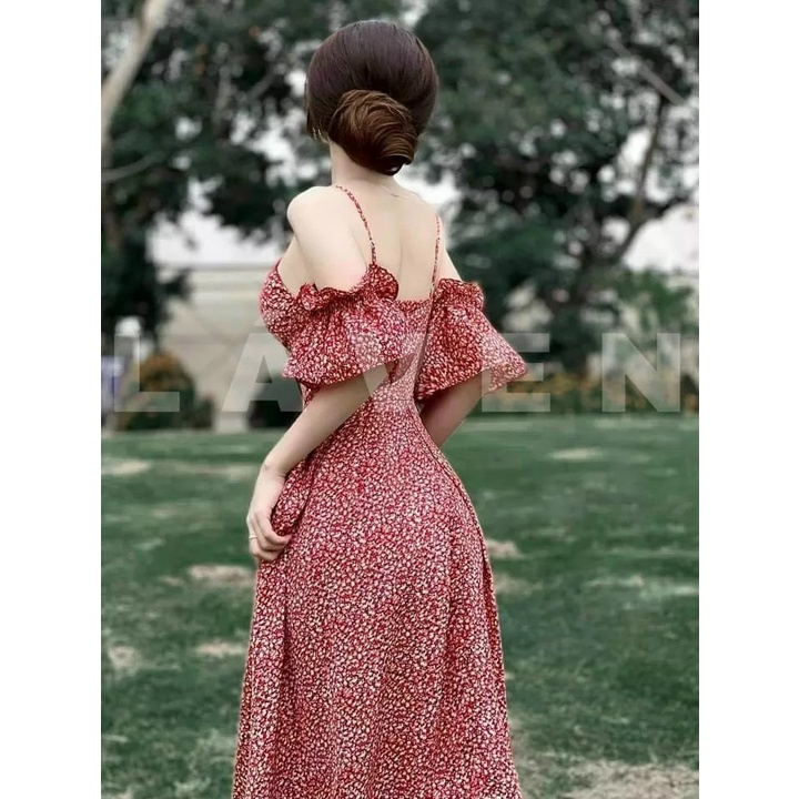 Đầm váy nữ hoa 2 miều đi biển hợp lí dáng maxi thân dài tôn dáng trẻ trung sang trọng thanh lịch siêu xinh