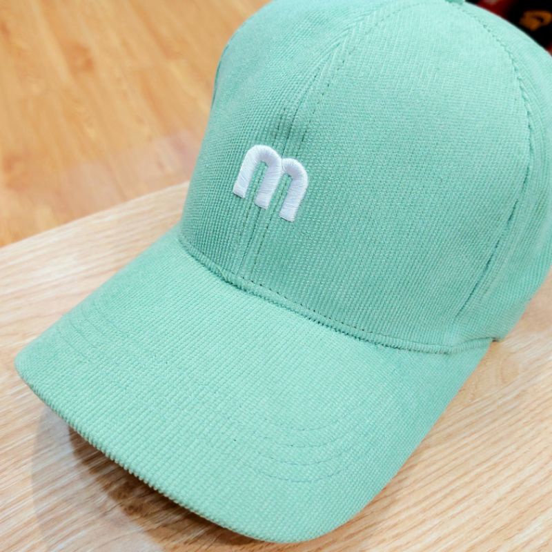 🧢Nón kết lưỡi trai cao cấp thêu nổi chữ M chất liệu tăm nhung màu 🍀xanh lá trend 2022