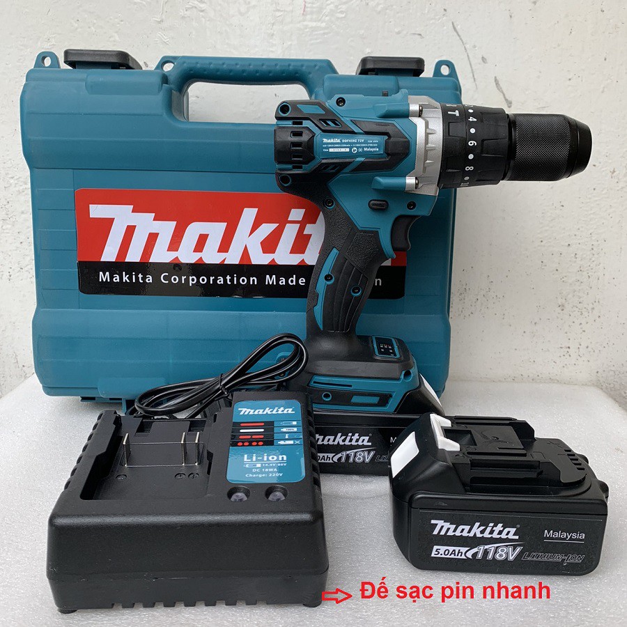 Máy khoan pin Makita đầu 13 không chổi than máy 3 chức năng