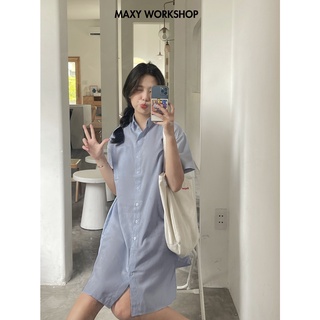 Đầm sơ mi kẻ sọc dáng suông Stripped Shirt Dress Maxy Workshop