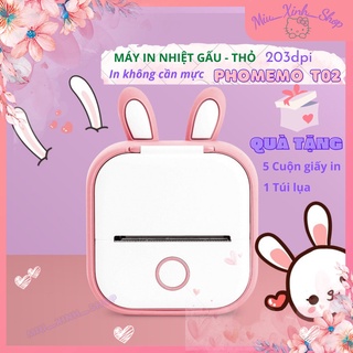 ❤ Dễ thương ❤ Máy in nhiệt mini bluetooth không dây bỏ túi hình mèo gấu heo thỏ phomemo T02 ❤ peripage a6 poooli l1 l2