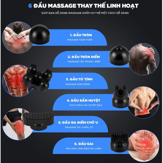 Máy Massage YokoMáy Massage Cầm Tay  Đa Năng Cao Cấp Mát Xa Chuyên Sâu Cho Cổ, Vai Gáy, Bụng, Lưng, Cánh tay