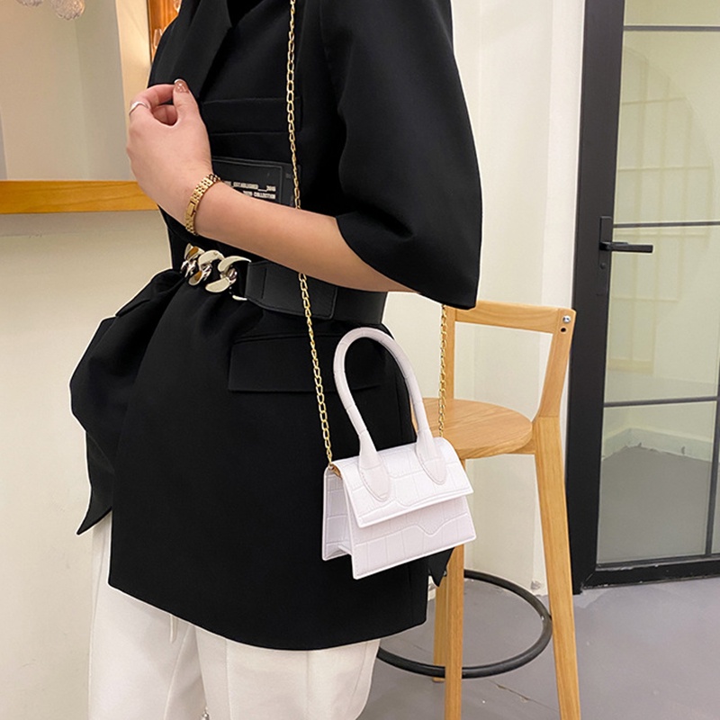 Túi đeo chéo IELGY bằng PVC họa tiết vân đá phong cách Hàn Quốc thời trang dành cho nữ