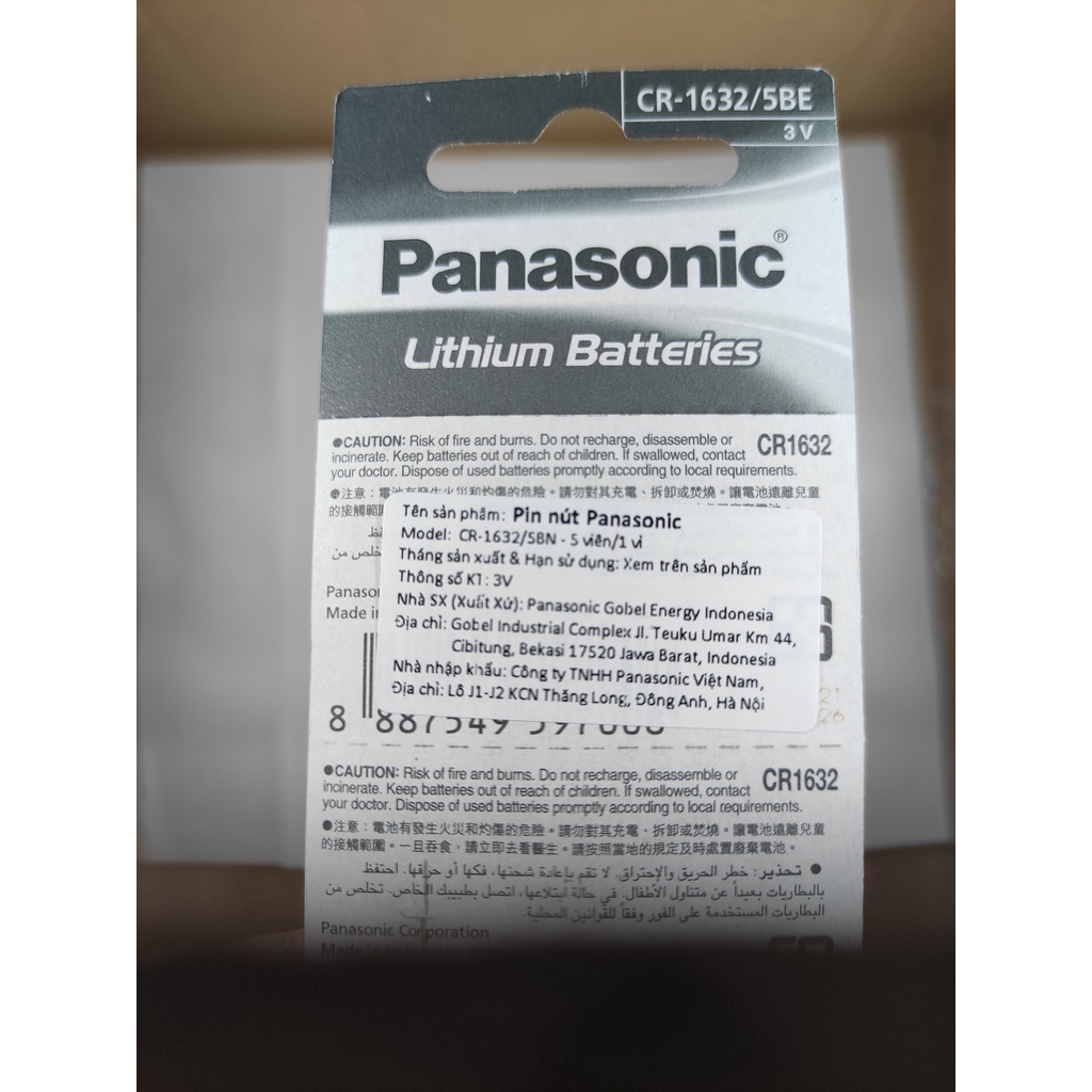 Pin Panasonic CR2450 Lithium Chính Hãng 3V