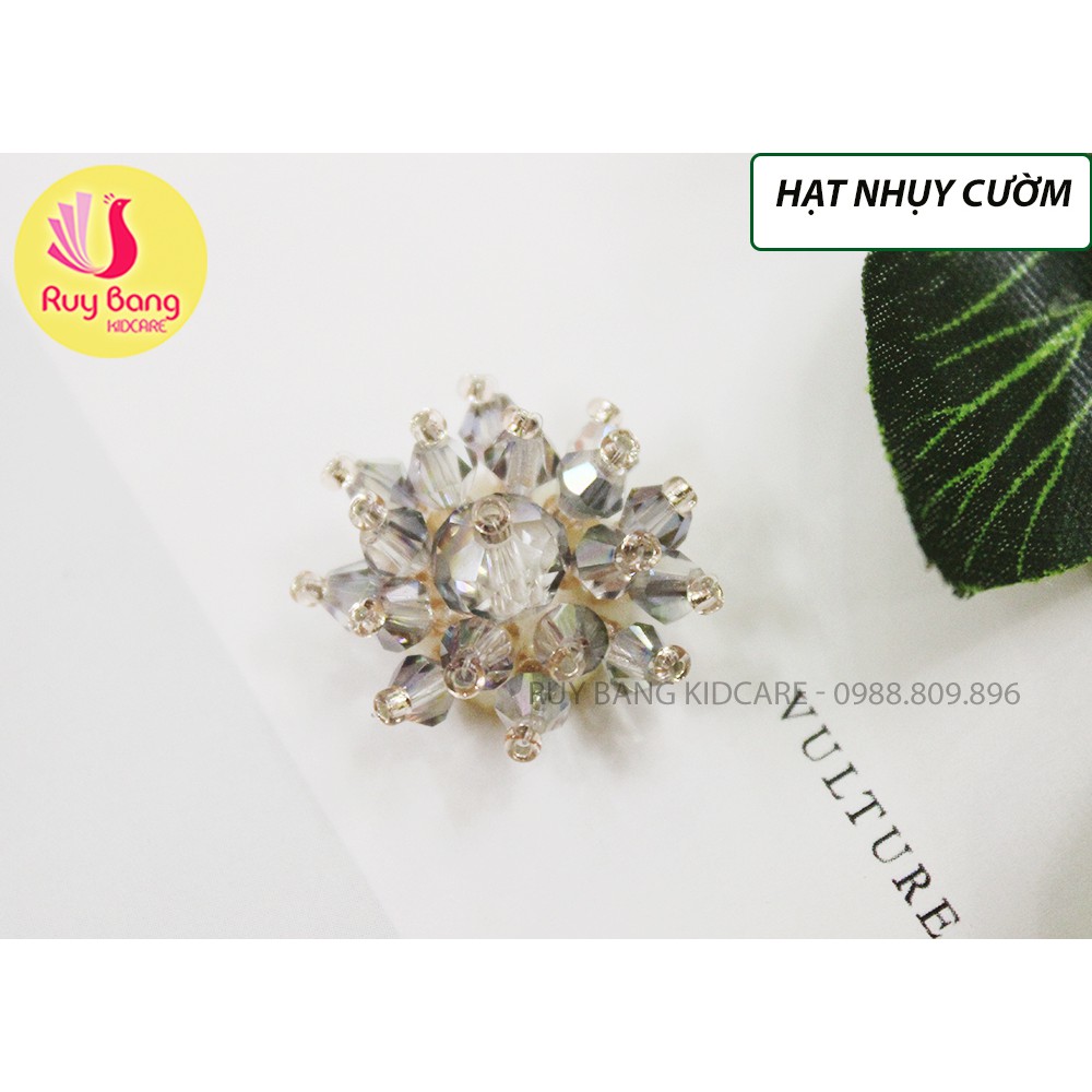 [Mã SKAMLTSM9 giảm 10% đơn 99K] Cành lá kim loại, center đá đính hoa vải handmade