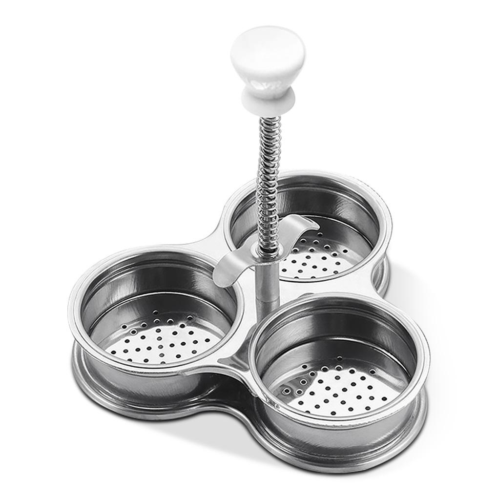 Dụng Cụ Luộc Trứng 3 Ngăn Chống Dính Bằng Thép Không Gỉ