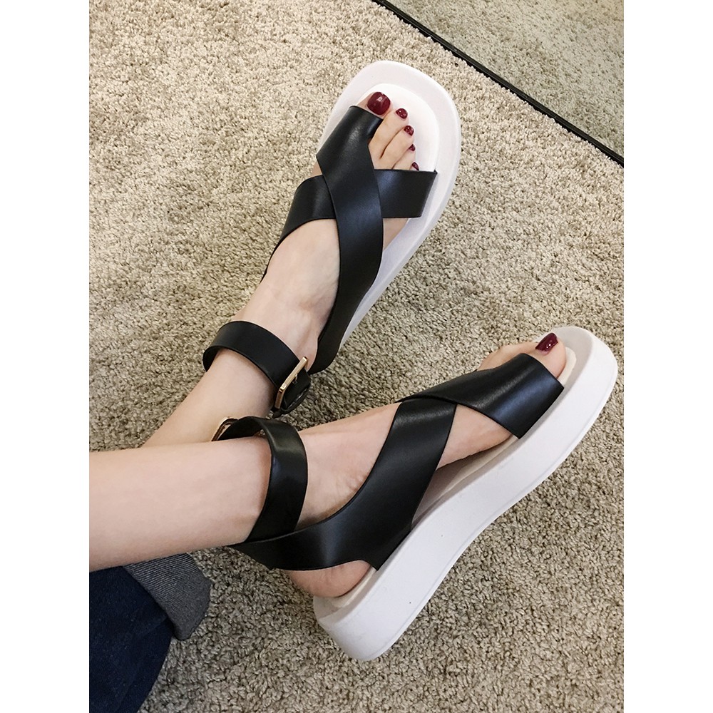 [SẴN 35/ĐEN FULL 37- 36] Sandal ulzzang quai chéo xỏ ngón (ảnh thật ở cuối)