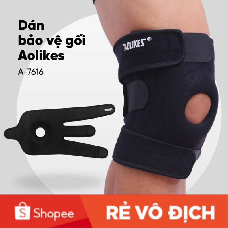 Băng Bảo Vệ Đầu Gối Aolikes, Đai Dán Gối Khi Tập Gym Tập Thể Thao Cao Cấp Chính Hãng AL 7912