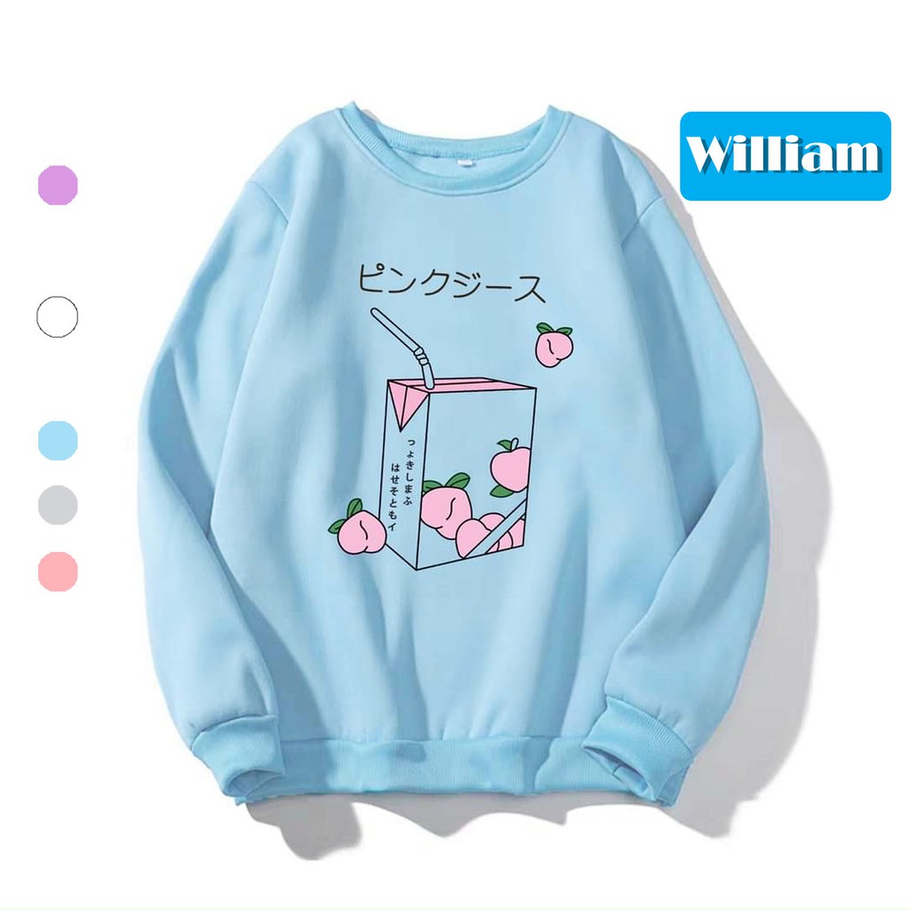 Áo Sweater chui đầu nam nữ dễ thương William DS74 - Chất liệu nỉ bông ngoại mềm mịn, giữ ấm tốt, làm áo cặp